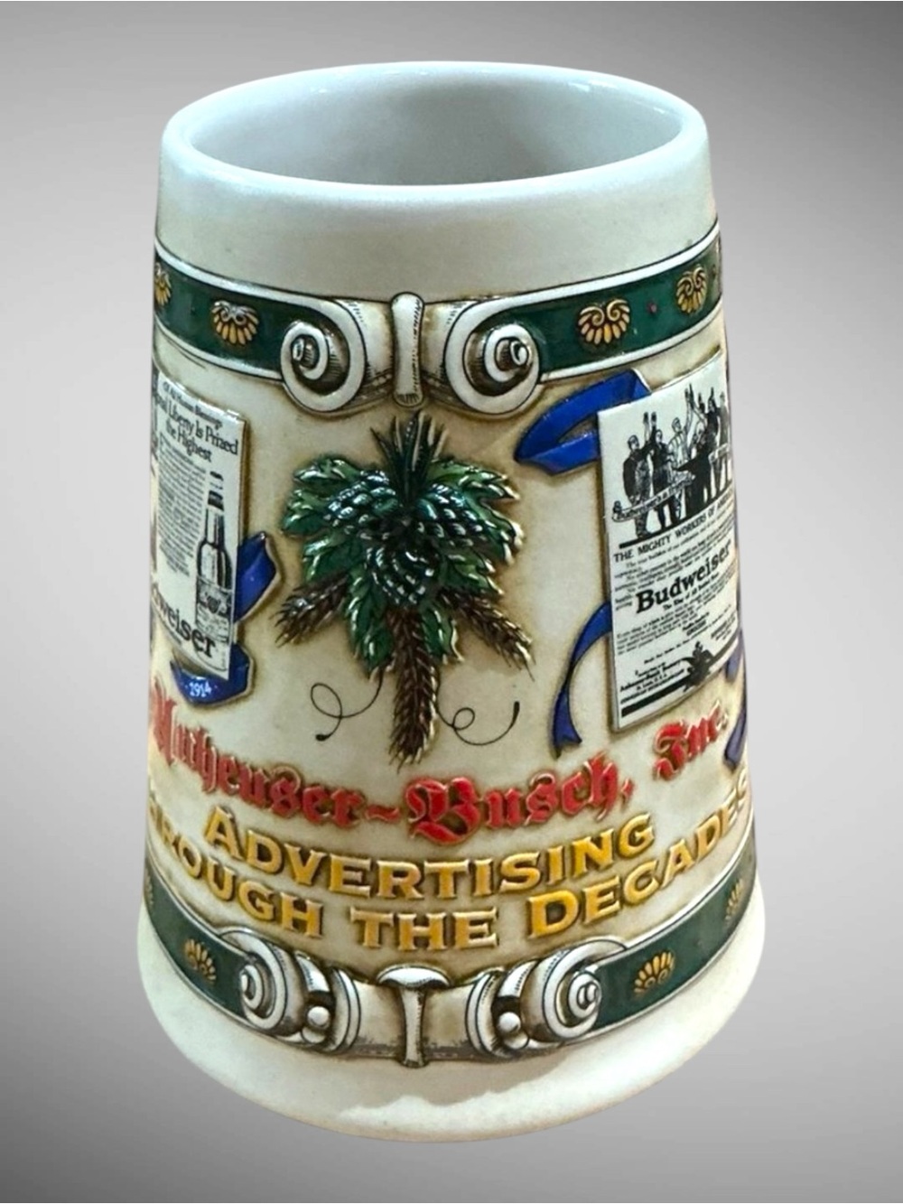 Anheuser Busch Advertising Through the Years Collectible Stein Numbered Rare